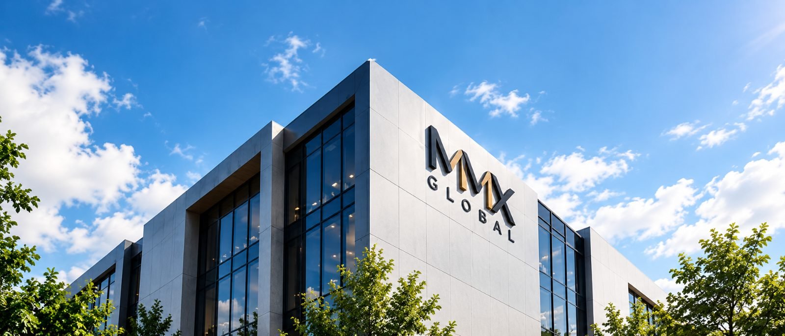 MMX Global Inc corporate headquarters building in North York, Ontario, with the MMX Global signage on the facade
